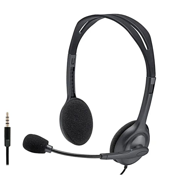 Audífonos tipo Headset Logitech H111 3.5mm con Micrófono Negro