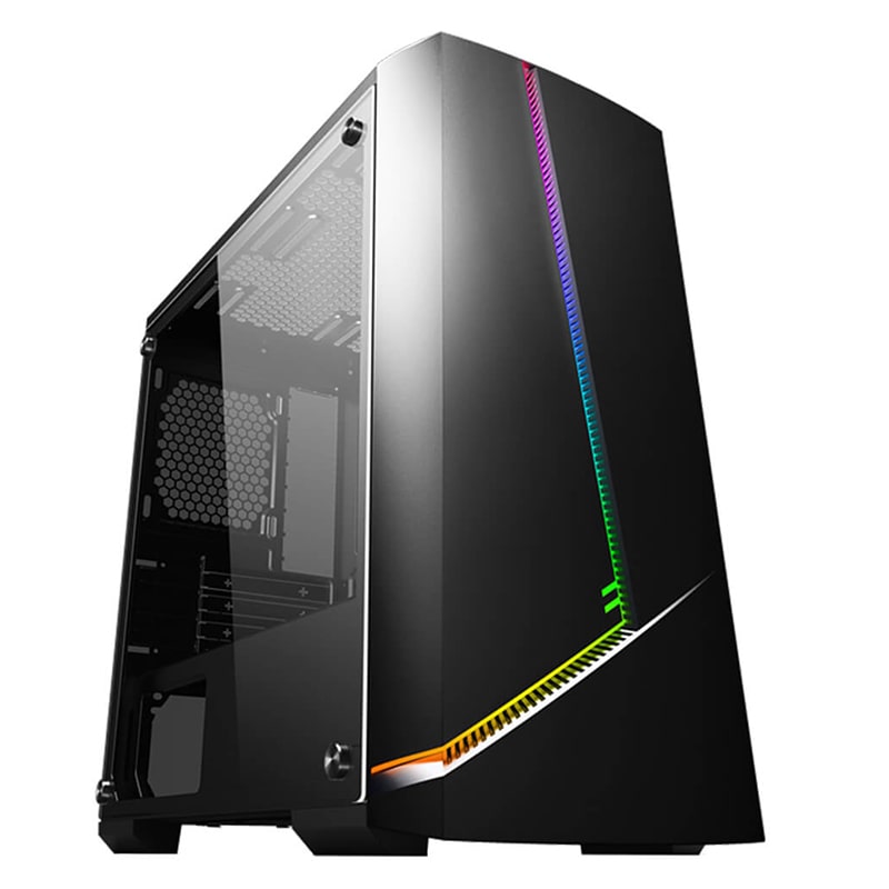 Case Gaming Eagle Warrior  GLADIATOR RGB Micro Torre Panel Acrílico Micro-ATX Negro (Sin Fuente)
