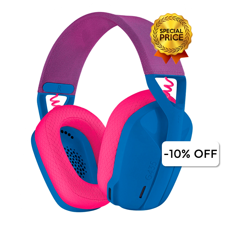 Audífonos tipo Headset Logitech G435 Lightspeed Inalámbrico con Micrófono Azul-Frambuesa