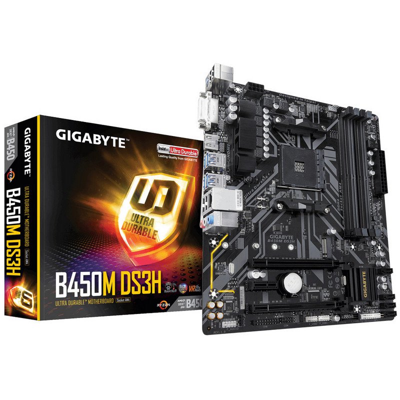 Motherboard Gigabyte B450M DS3H Socket AM4 4xDDR4 Micro-ATX
