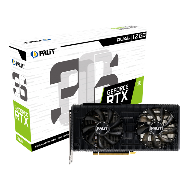 Tarjeta de Vídeo 12GB GDDR6 Palit GeForce RTX 3060 Dual + LHR HDMI DP PCIe 4.0