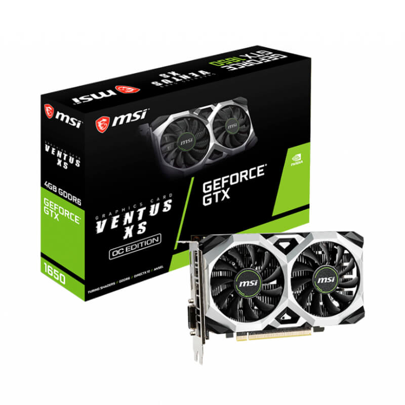Tarjeta de Video 4GB GDDR6 MSI GeForce GTX 1650 D6 VENTUS XS OC DVI-D HDMI DP PCIe 3.0