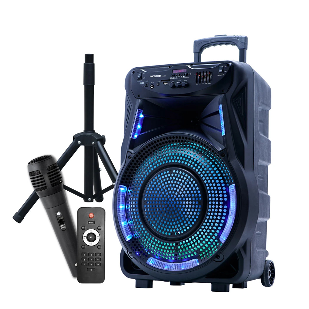 Bocina Bluetooth Argom SoundBash 90 15" Trolley LED Negro