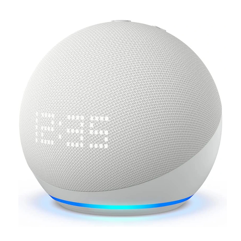 Bocina Inteligente Amazon Echo Dot con Reloj (5th Gen, 2022) Blanco con Alexa
