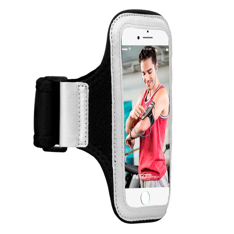 Brazalete Deportivo Universal Argom para Celular con Pantalla Sensible Negro