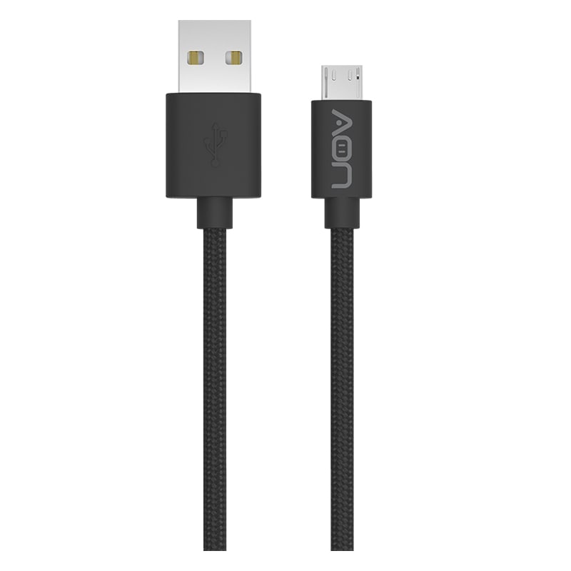 Cable USB a Micro USB AON AO-CB-3010 2 Metros Forrado Negro