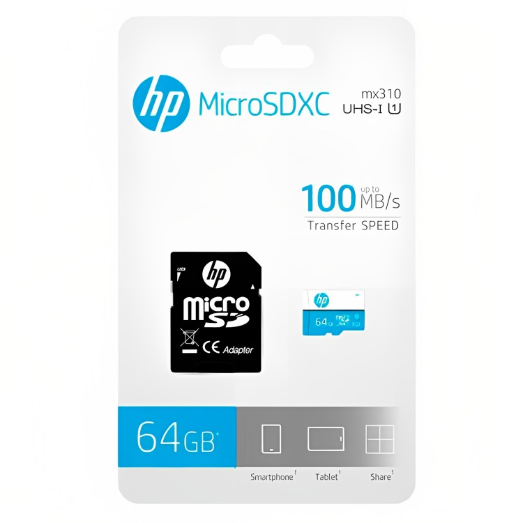 Memoria Micro SDXC HP 64GB MI210 Clase 10 100Mbps