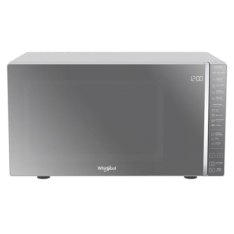 Microondas Whirlpool WM2811D con grill 1.1 (ft3) Acabado de Espejo Plateado