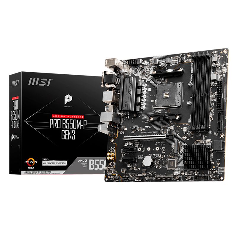Motherboard MSI PRO B550M-P GEN3 Socket AM4 AMD Ryzen™ 5000 & 4000 & 3000 Series 4xDDR4 Micro-ATX