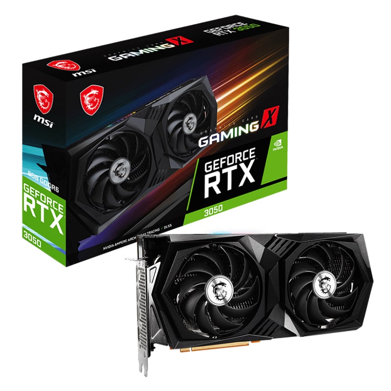 Tarjeta de Video 8GB GDDR6 MSI GeForce RTX 3050 GAMING X 8G DP HDMI PCIe 4.0