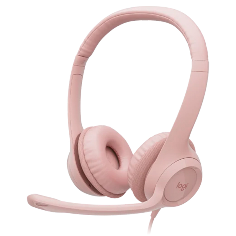 Audifonos Tipo Headset Logitech H390 USB con Micrófono Rosado