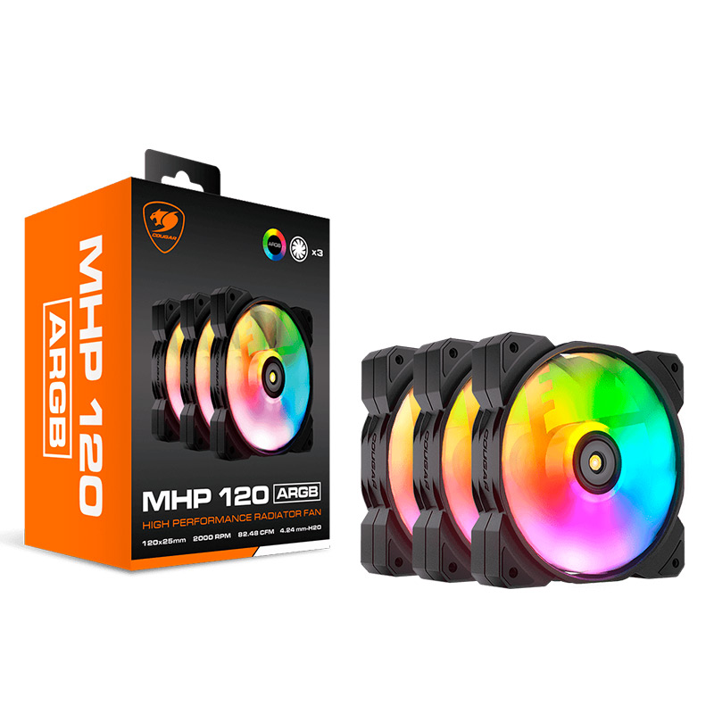 Kit de 3 Ventiladores Cougar MHP 120mm ARGB