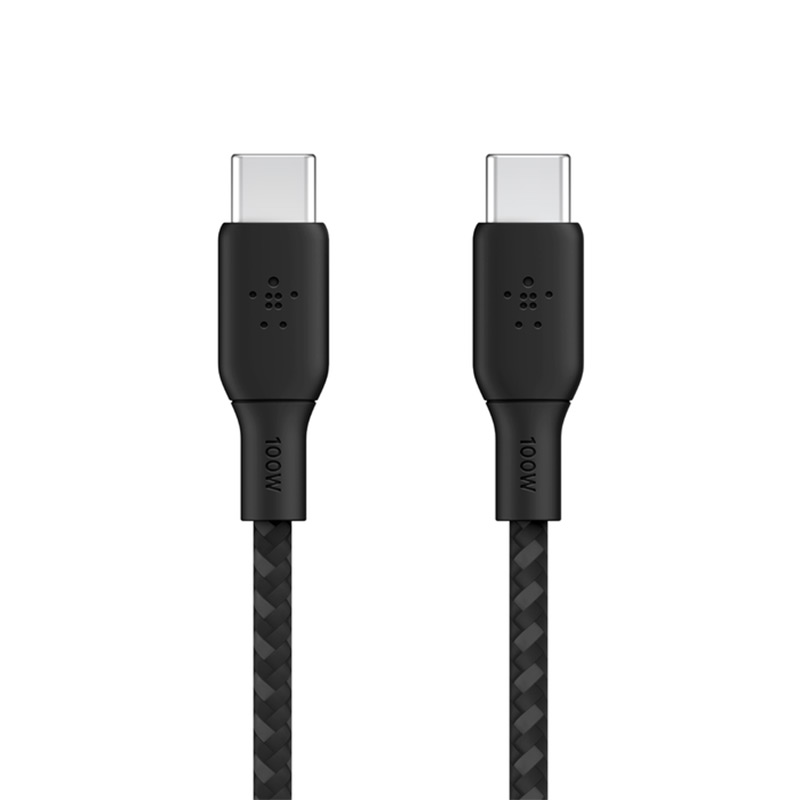 Cable USB-C a USB-C Belkin BoostCharge 2 Metros Trenzado Negro