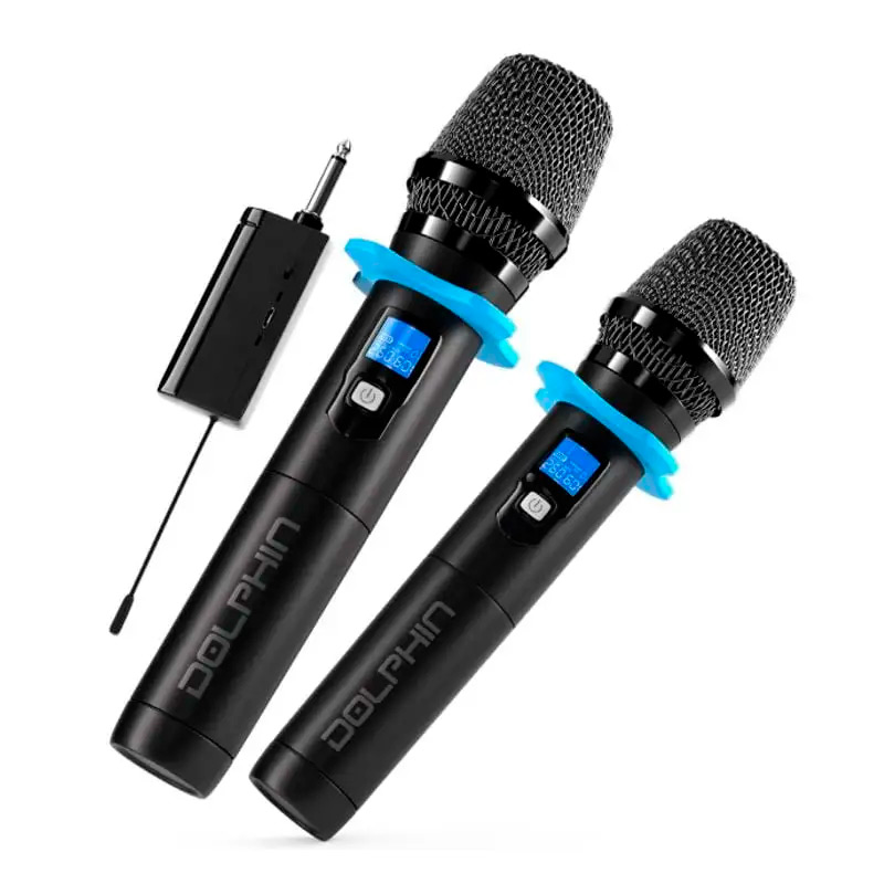 Micrófono Inalámbrico Dolphin UHF Dual Wireless Negro