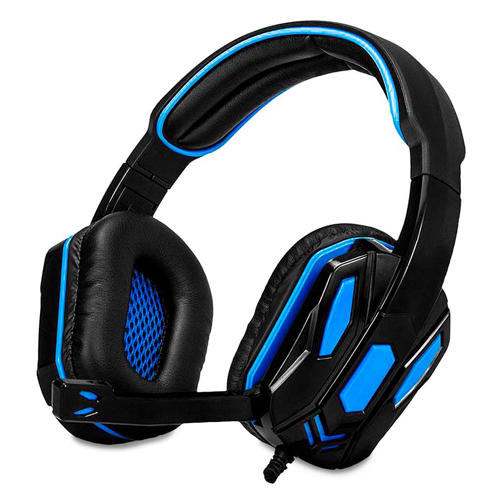 Audífonos tipo Headset Argom Combat USB con Micrófono Azul-Negro