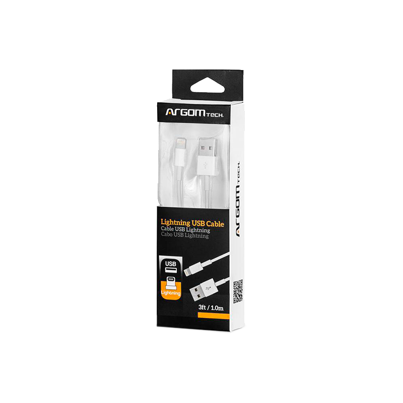 Cable USB a Lightning Argom 3FT Blanco ARG-CB-0037