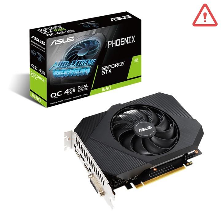 Tarjeta de Vídeo 4GB GDDR6 ASUS Phoenix GeForce GTX 1650 OC Edition DVI-D HDMI DP PCIe 3.0 (Venta con Equipo)