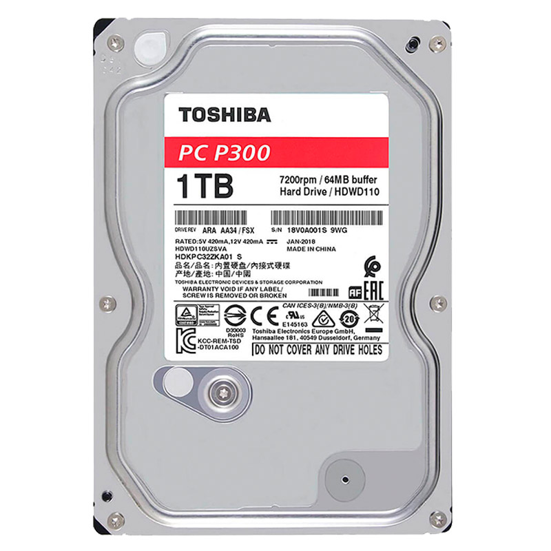 Disco Duro 3.5" 1TB Toshiba P300 SATA 7200RPM