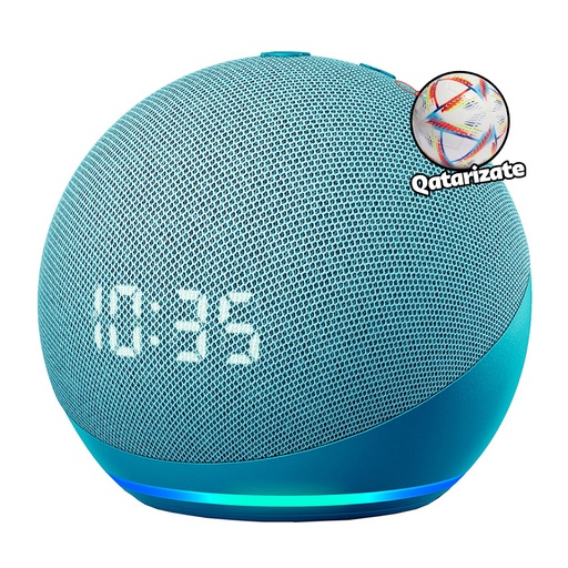 [840080564401] Bocina Inteligente Amazon Echo Dot con Reloj (4th Gen) Azul con Alexa