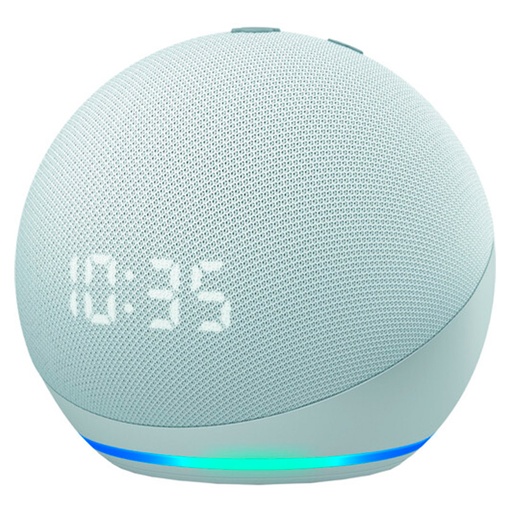 [840080593524] Bocina Inteligente Amazon Echo Dot con Reloj (4th Gen) Blanca con Alexa
