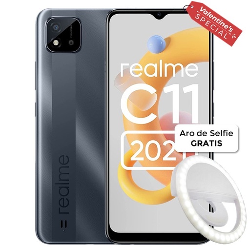 [RMX3231GR] Celular Realme C11 2021 RMX3231 32GB Gris + Aro de Selfie GRATIS