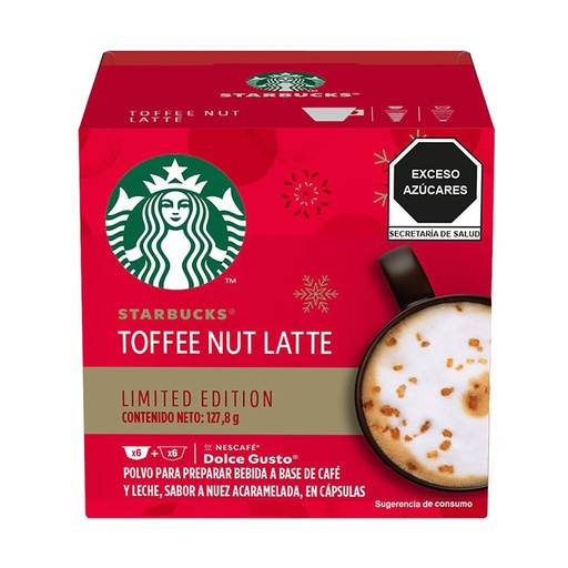 [12549376] Cápsulas Starbucks Toffee Nut Latte para Nescafé Dolce Gusto
