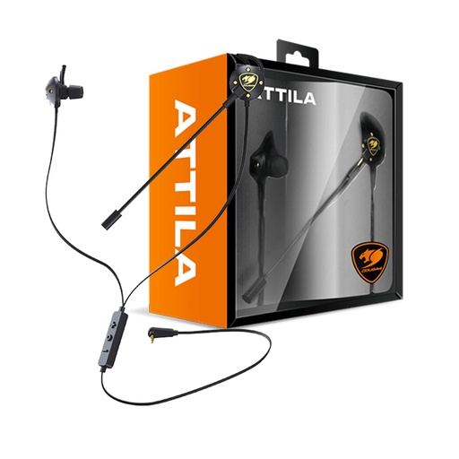 [3H860P10B.0001] Audífonos Cougar 3.5mm In-ear ATTILA con Micrófono Negro