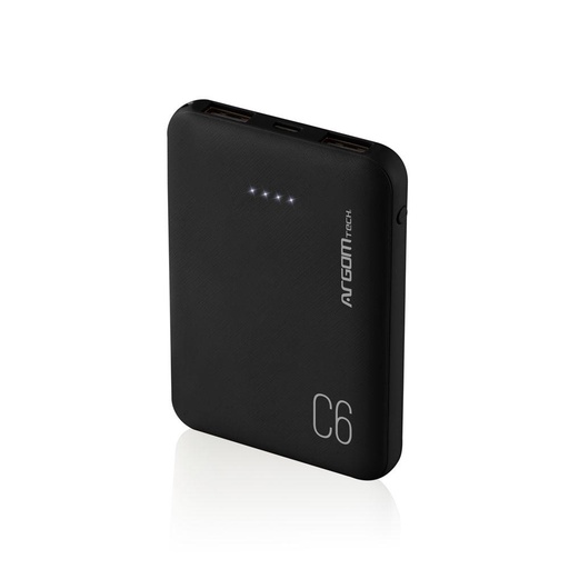 [ARG-PB-1136BK] PowerBank Argom C6 6000mAh USB Negro