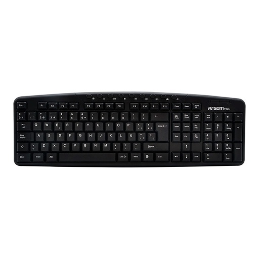 [ARG-KB-7807] Teclado Alámbrico Argom Multimedia USB Negro Español