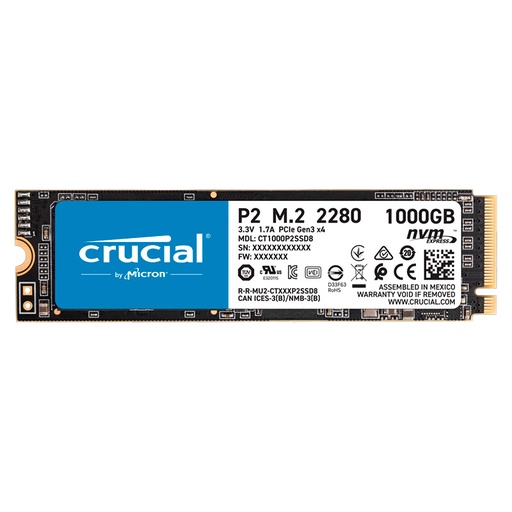 [CT2000P2SSD8] Unidad SSD M.2 2280 2TB Crucial P2 PCIe 3.0 NVMe 2400Mbps