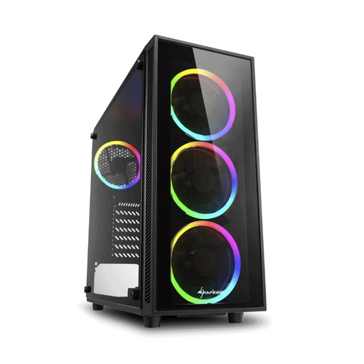 [4044951026685] Case Gaming Sharkoon TG4 RGB Media Torre Vidrio Templado ATX Negro (Sin Fuente)