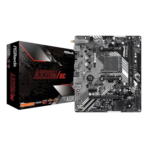 [A320M/AC] MotherBoard ASRock A320M/AC Wi-Fi Socket AM4 2xDDR4 Micro-ATX