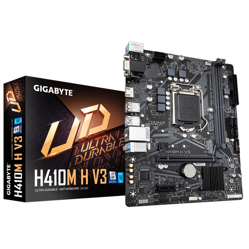 [H410M H V3] Motherboard Gigabyte H410M H V3 Socket LGA1200 10th Gen 2xDDR4 Micro-ATX