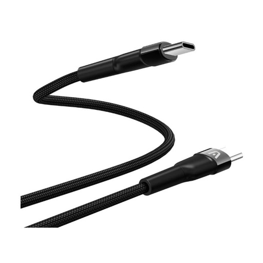 [ARG-CB-0047BK] Cable USB-C a USB-C Argom ARG-CB-0047BK Carga Rápida 1.8 Metros Negro