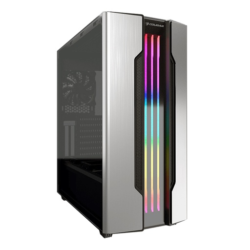 [385BMBP.0002] Case Gaming Cougar GEMINI S 2020 Plateado Vidrio Templado Media Torre (Sin Fuente)