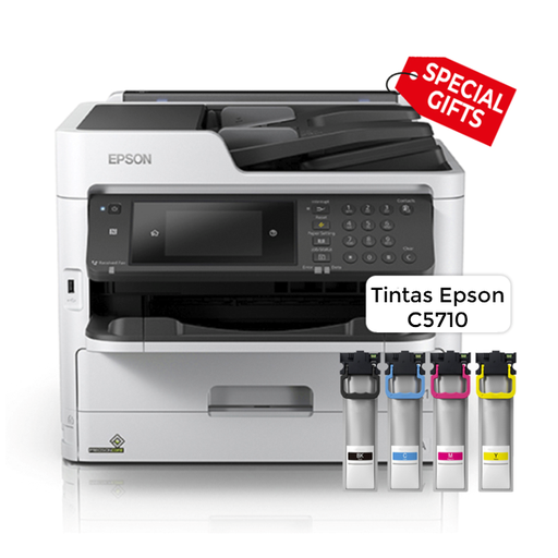 [C11CG03301] Impresora Multifuncional Epson WorkForce Pro WF-C5710 Wi-Fi FAX + 4 Bolsas de Tinta Epson C5710