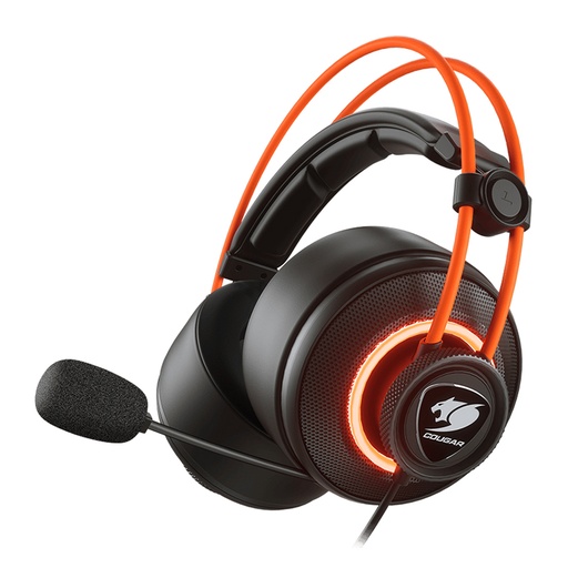 [3H700U50C.0004] Audífonos tipo Headset Cougar Immersa Pro Prix USB con Micrófono Negro-Naranja