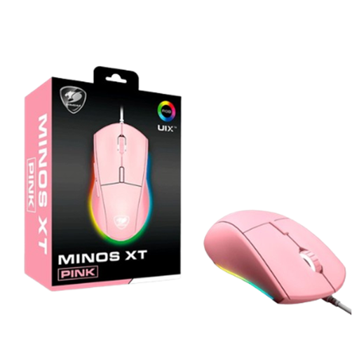 [3MMXTWOP.0001] Mouse Gaming Alámbrico Óptico Cougar Minos XT PINK 4000DPI 6 Botones RGB Rosado
