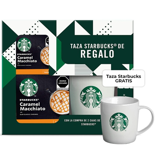 [12452624] Pack 2 Cápsulas de Café Starbucks Caramel Macchiato + Taza starbucks GRATIS