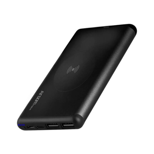 [ARG-PB-1155BK] PowerBank Argom S12W 12000mAh 2xUSB Carga Inalámbrica Negro