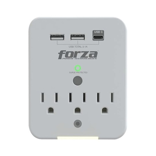 [FWT-331USBC] Protector de sobretensión Forza 3 entradas