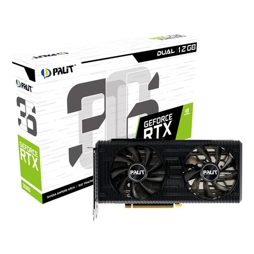 [NE63060019K9-190AD] Tarjeta de Vídeo 12GB GDDR6 Palit GeForce RTX 3060 Dual + LHR HDMI DP PCIe 4.0