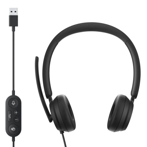 [6ID-00012] Audifonos tipo Headset Microsoft Modern USB con Micrófono Negros