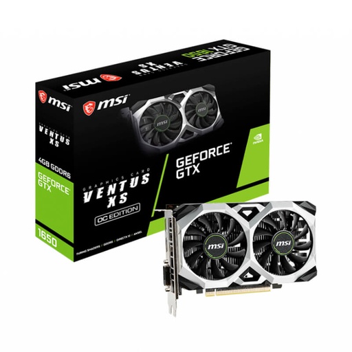 [824142209981] Tarjeta de Video 4GB GDDR6 MSI GeForce GTX 1650 D6 VENTUS XS OC DVI-D HDMI DP PCIe 3.0