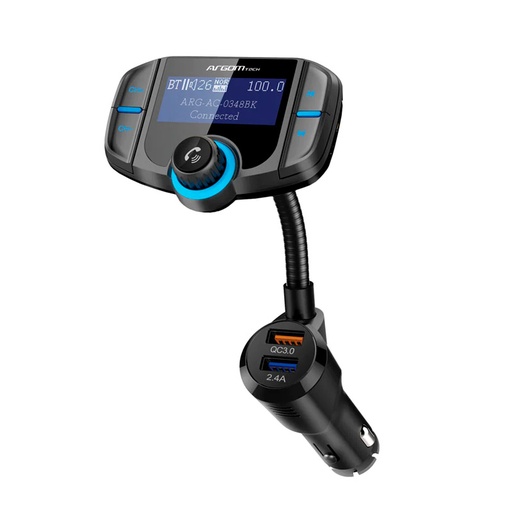 [ARG-AC-0348BK] Adaptador Handsfree Argom Spectro T4 para Carro con Pantalla USB/USB-C BT Negro