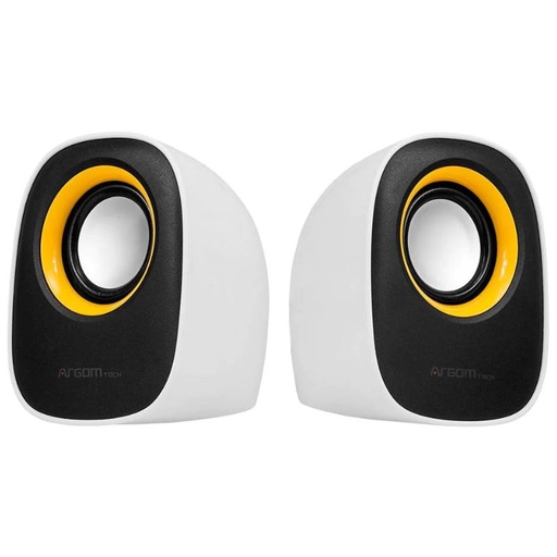 [ARG-SP-1020] Bocina 2.0 Argom EKO USB/3,5mm 3W Blanco-Negro