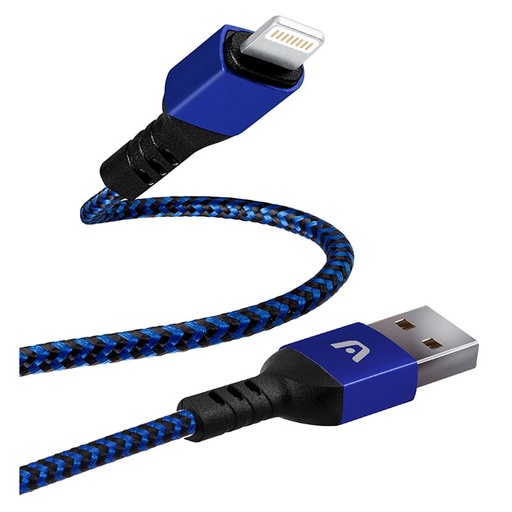 [ARG-CB-0023BL] Cable USB a Lightning Argom ARG-CB-0023BL 1.8 Metros Trensado Azul