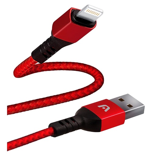 [ARG-CB-0023RD] Cable USB a Lightning Argom ARG-CB-0023RD 1.8 Metros Trensado Rojo