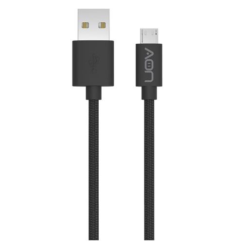 [850030489708] Cable USB a Micro USB AON AO-CB-3010 2 Metros Forrado Negro