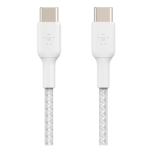 [CAB004BT1MWH] Cable USB-C a USB-C Belkin BoostCharge 1 Metro Trenzado Blanco